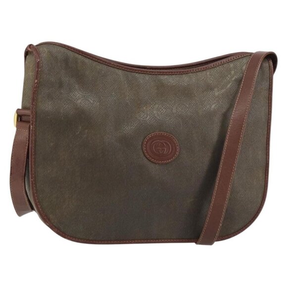 GUCCI Handbags - Authentic GUCCI Shoulder Bag Canvas Brown Gold 001 23 1036